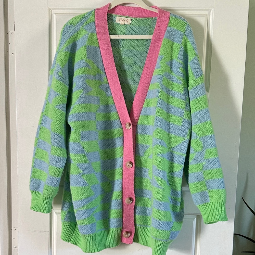 Listicle oversized printed cardigan